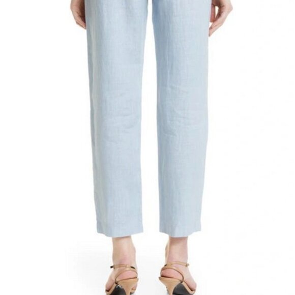 Boss Blue Dust Tatinia Ankle-Crop Linen Pants - Picture 6 of 6